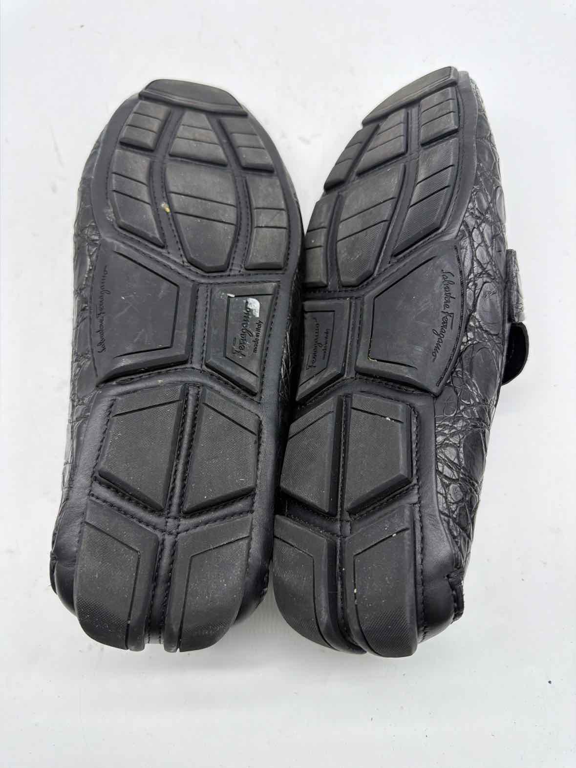 Pre-Owned Salvatore Ferragamo Black 9.5 Slip On Men's Dress Shoes | True Fashionistas.