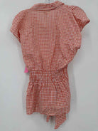 Pre-Owned Max Studio Orange Size Medium Check Print Button Down | True Fashionistas.