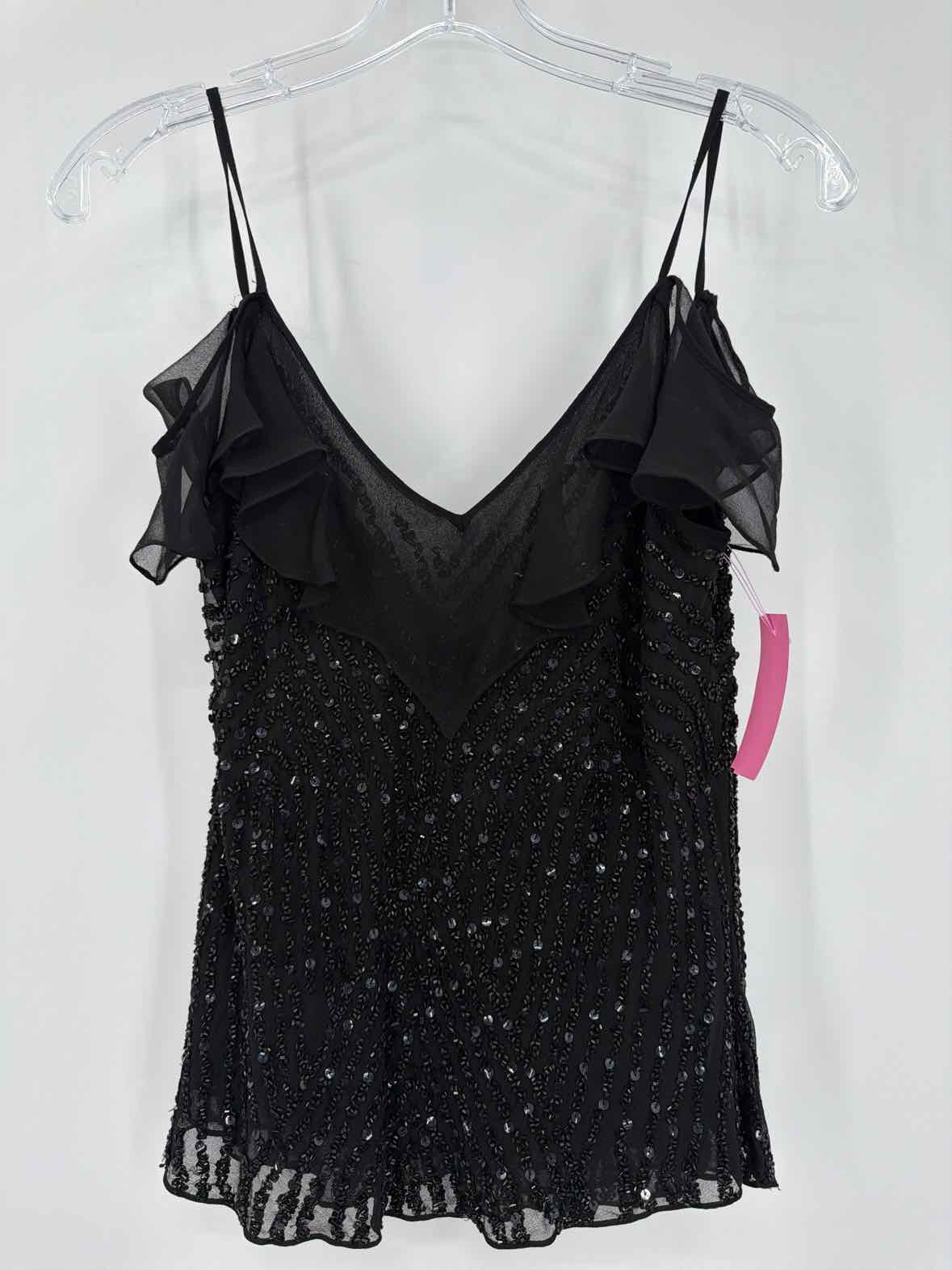 Pre-Owned Papell Black Size Large Beaded Tank Top | True Fashionistas.