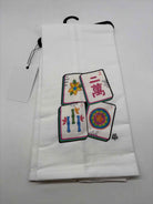 White Mah Jong Stack  Flour Sack Towel | True Fashionistas.