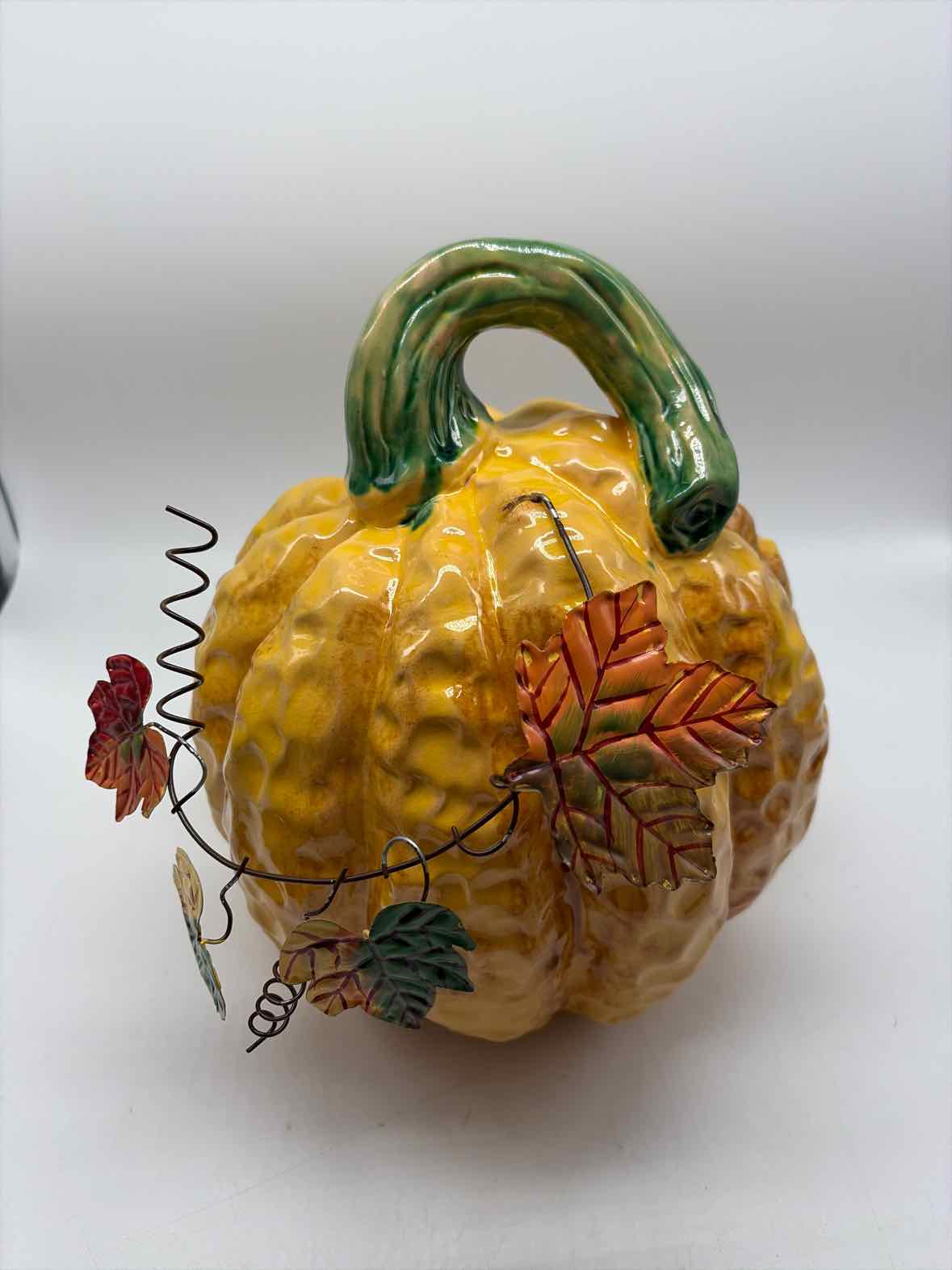 Yellow Ceramic Fall Pumkin | True Fashionistas.