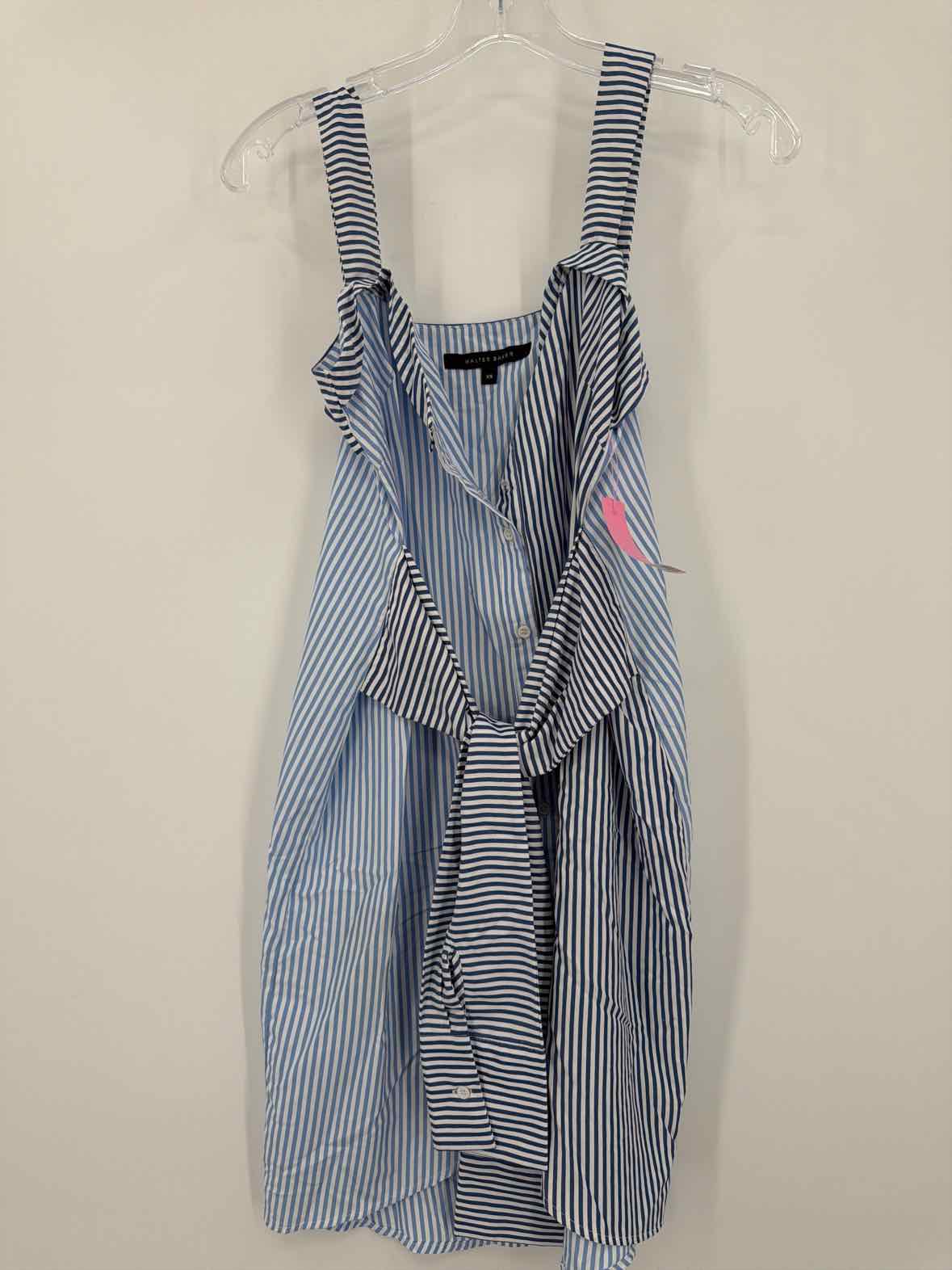 Pre-Owned Walter Baker Blue Size XS Stripe Short Sleeveless Dress | True Fashionistas.