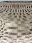 Marina White and Tan with Faux Wicker Base Coffee Table | True Fashionistas.