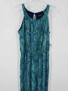 Pre-Owned En Focus Blue Size 8 Long Sleeveless Dress | True Fashionistas.