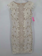 Pre-Owned Tadashi Shoji Ivory Size 6 Lace Cocktail Short Sleeveless Dress | True Fashionistas.