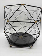 Glass Hurricane Candle Holder Black Trim | True Fashionistas.