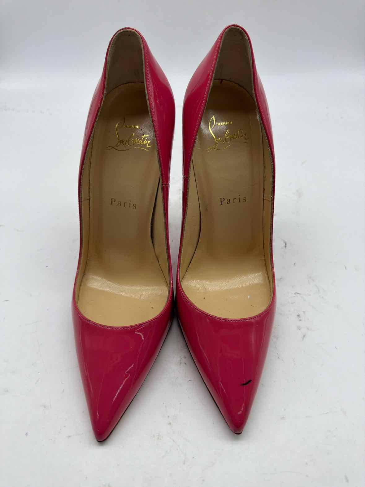 Pre-Owned Christian Louboutin Pink Size 7.5 Patent Leather Pump Heels | True Fashionistas.