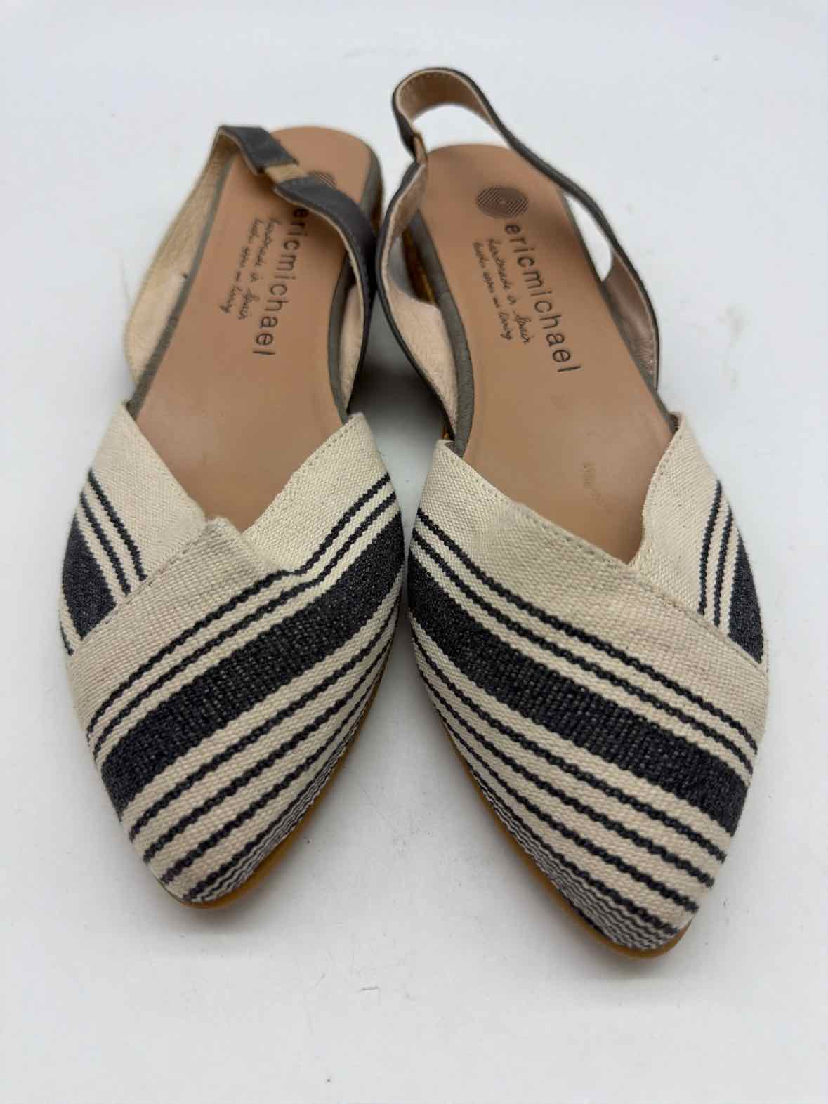 Pre-Owned Eric Michael White Size 37 Slingback Flats | True Fashionistas.