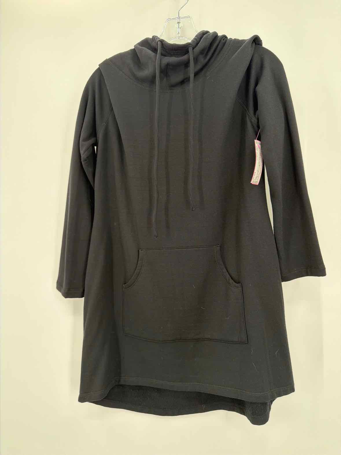 Pre-Owned Soma Black Size Medium Hoodie Short Long Sleeve Dress | True Fashionistas.