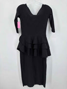 Pre-Owned Chiara Boni Black Size 8 Midi Long Sleeve Dress | True Fashionistas.