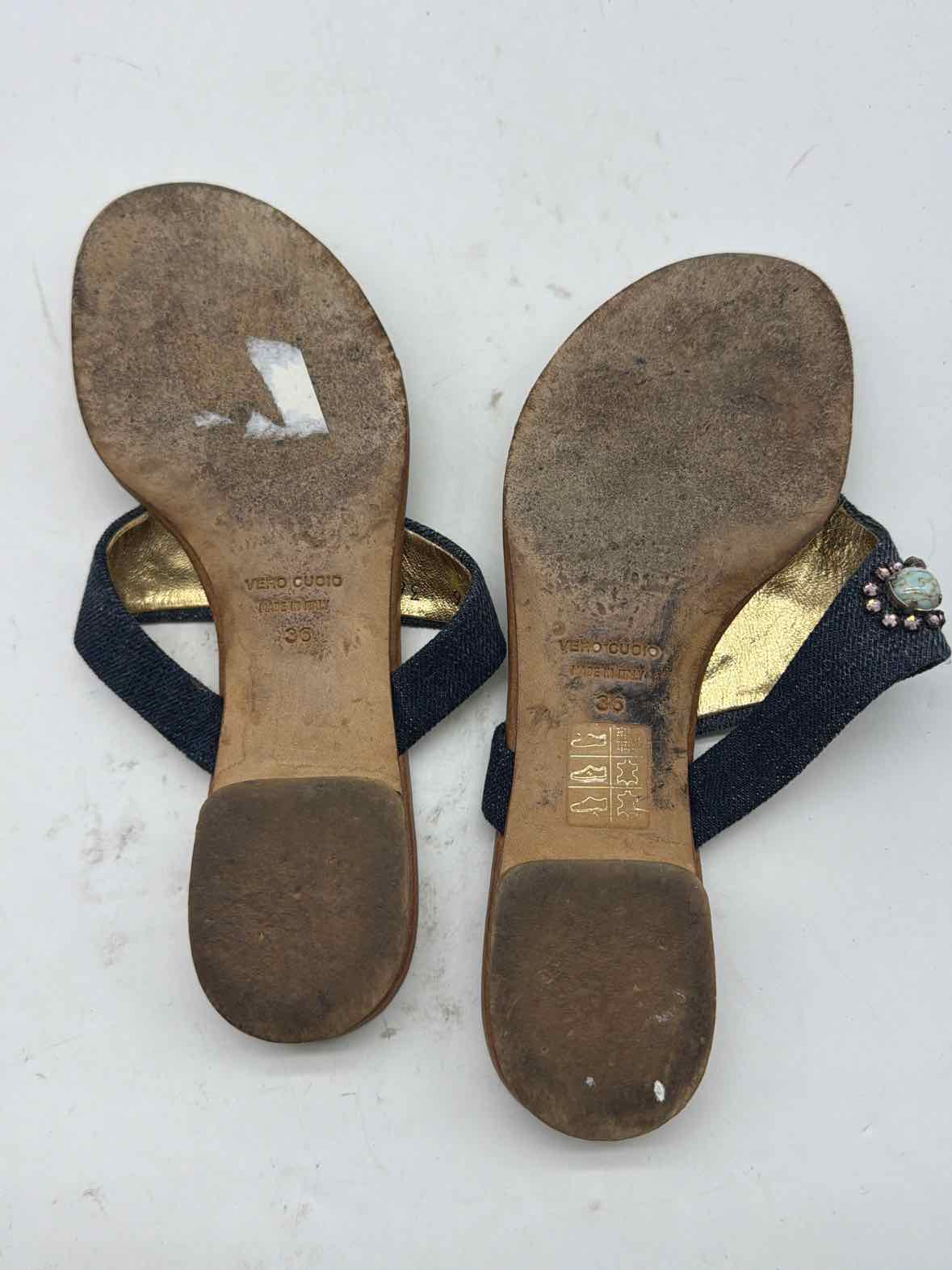 Pre-Owned Dolce & Gabbana Blue Size 6 Denim Thong Sandals | True Fashionistas.