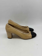 Pre-Owned Chanel Tan Size 39.5 Block Heel Heels | True Fashionistas.