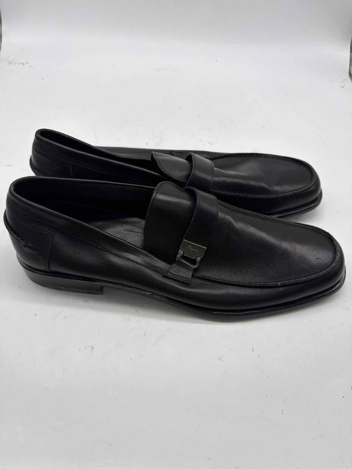 Pre-Owned Salvatore Ferragamo Black 9.5 Slip On Men's Dress Shoes | True Fashionistas.
