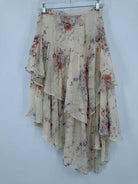 Pre-Owned Love Shack Fancy Ivory Size XS Silk Floral Rowan Skirt Maxi Skirt | True Fashionistas.