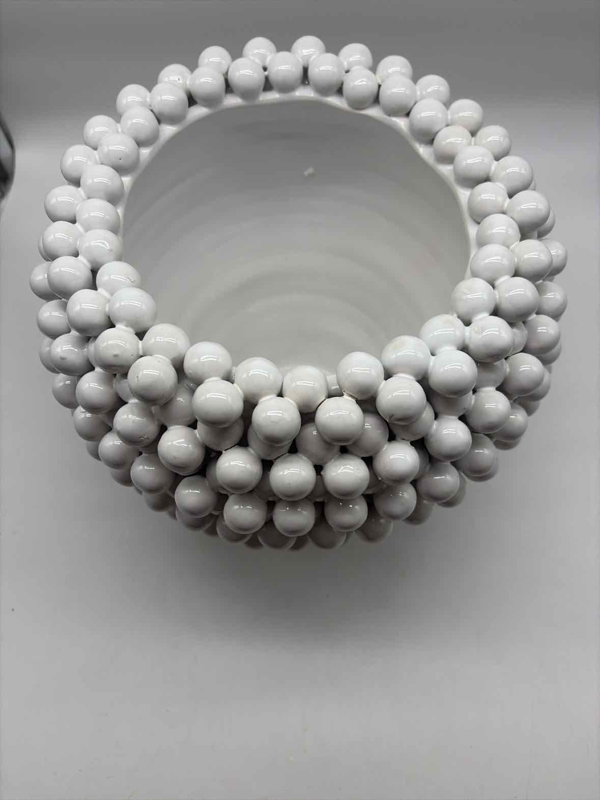 White Pom Pom Vase-Planter | True Fashionistas.