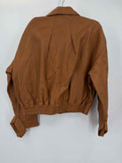 Pre-Owned 7 For All Mankind Tan Size Large Leather Zip Up Jacket | True Fashionistas.