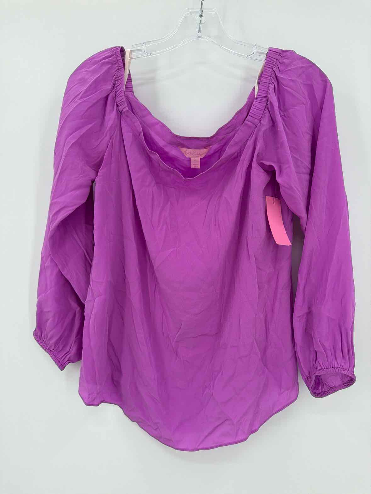 Pre-Owned Lilly Pulitzer Purple Size Medium Silk Blouse | True Fashionistas.