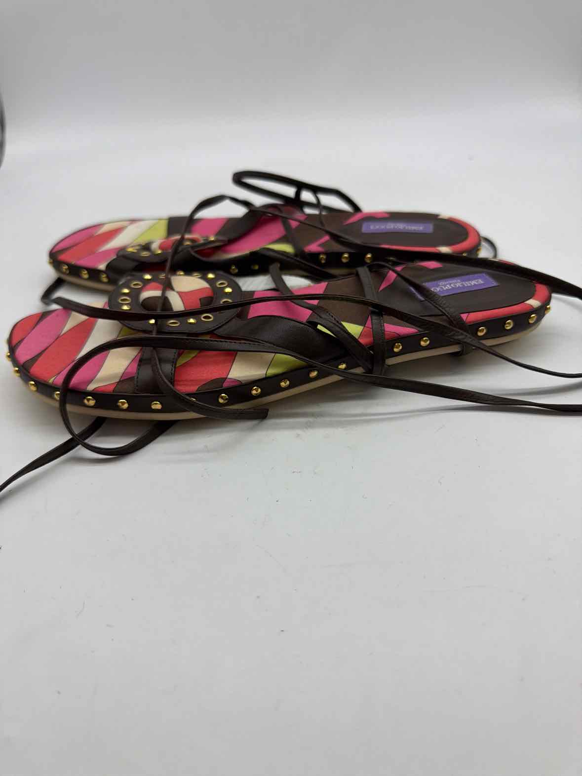 Pre-Owned Emilio Pucci Brown Size 39 Strappy Sandals | True Fashionistas.