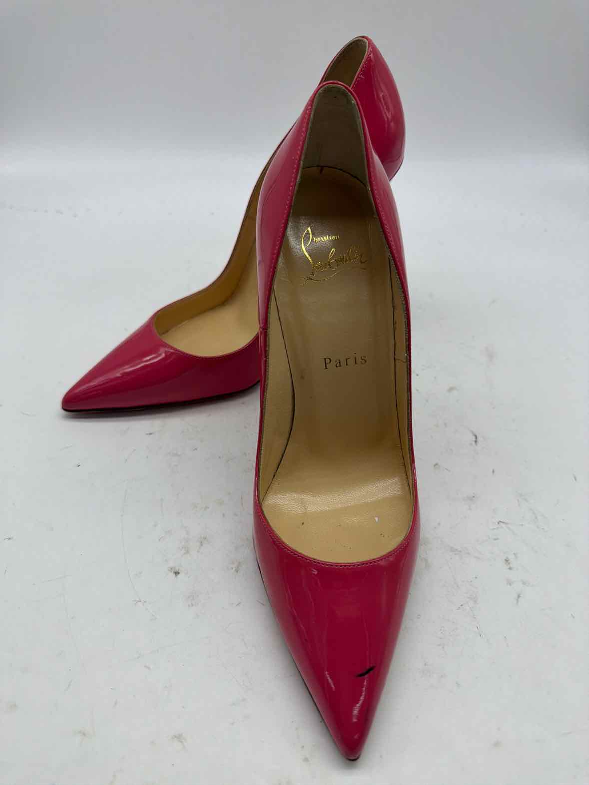 Pre-Owned Christian Louboutin Pink Size 7.5 Patent Leather Pump Heels | True Fashionistas.