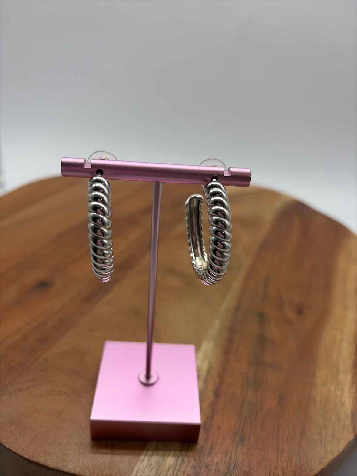 Luv Aj Silver Rope Hoop Earrings | True Fashionistas.