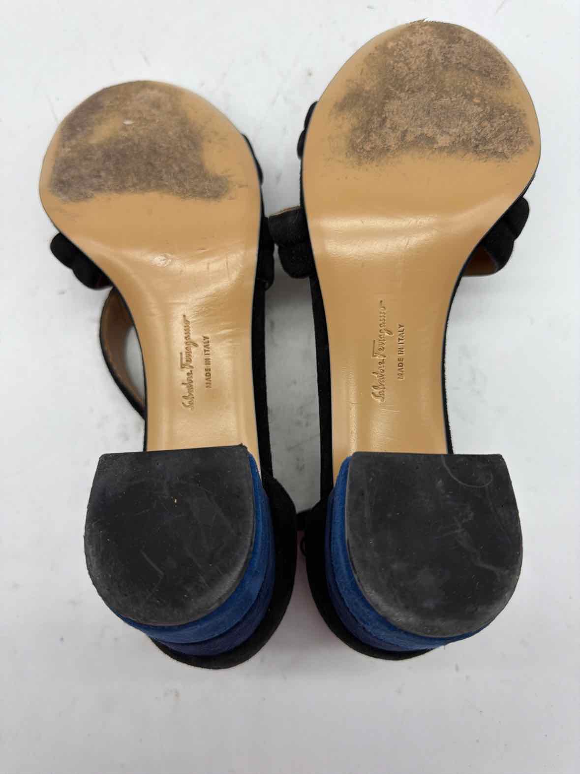 Pre-Owned Salvatore Ferragamo Black Size 10.5 Block Heel Heels | True Fashionistas.