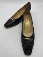 Pre-Owned Salvatore Ferragamo Navy Size 8.5 Block Heel Heels | True Fashionistas.