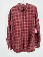 Pre-Owned Burberry Red XL Plaid Men's Long Sleeve Shirt | True Fashionistas.