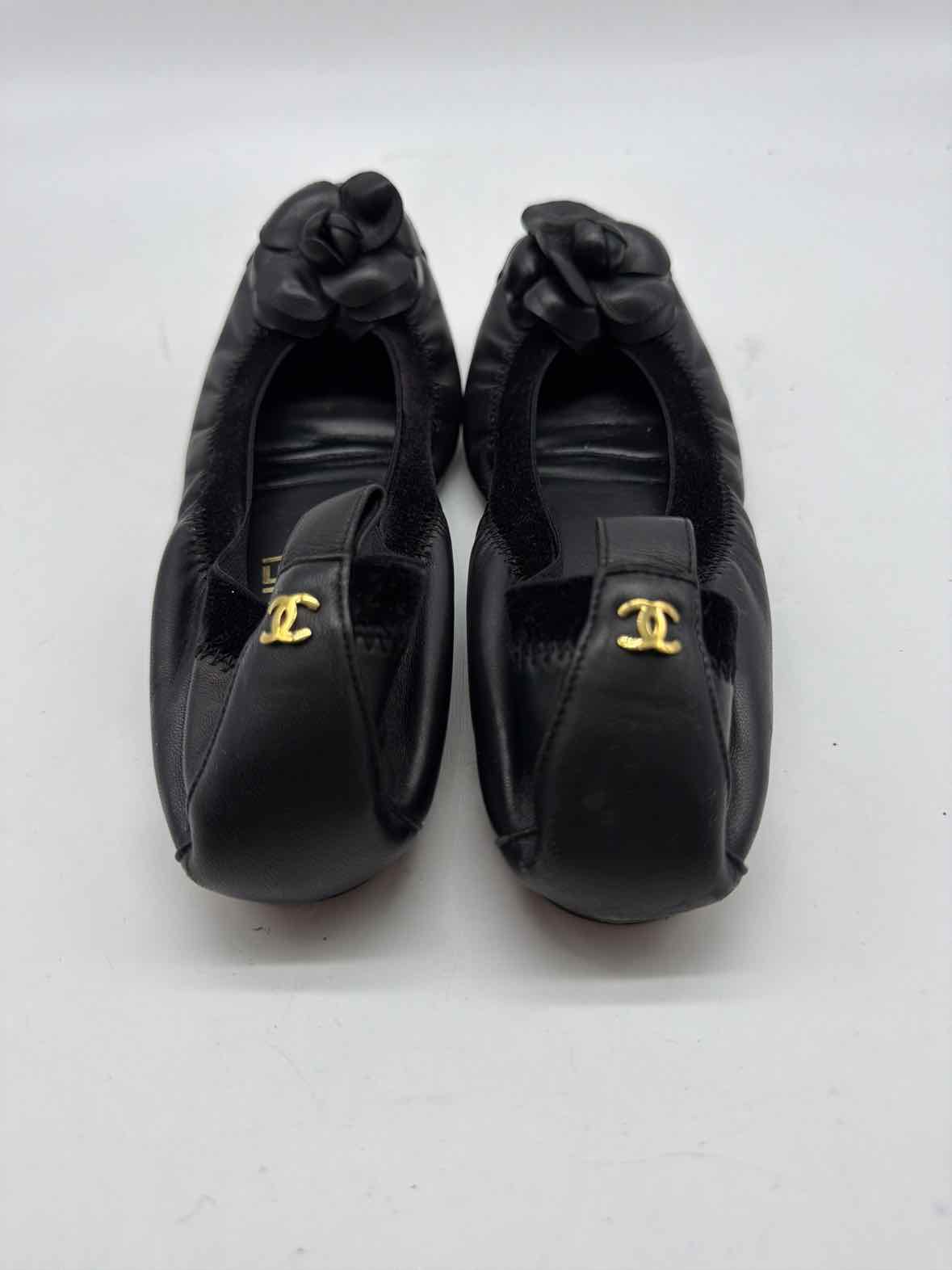 Pre-Owned Chanel Black Size 36 Spirit Flat Flats | True Fashionistas.