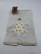White Christmas Tree Emroidered Towel | True Fashionistas.