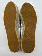 Pre-Owned Chanel Silver Size 39 Espadrille Flats | True Fashionistas.