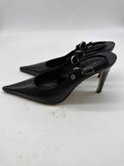 Pre-Owned Sergio Rossi Black Size 9 Slingback Heels | True Fashionistas.