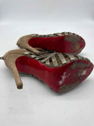 Pre-Owned Christian Louboutin Gold Size 8 Caged Heels | True Fashionistas.