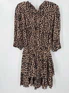 Pre-Owned Zadig & Voltaire Tan Size XS Leopard Short Long Sleeve Dress | True Fashionistas.
