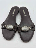 Pre-Owned Prada Brown Size 37.5 Mule Sandals | True Fashionistas.