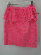 Pre-Owned Lilly Pulitzer Pink Size 4 Check Peplum Pencil Skirt | True Fashionistas.