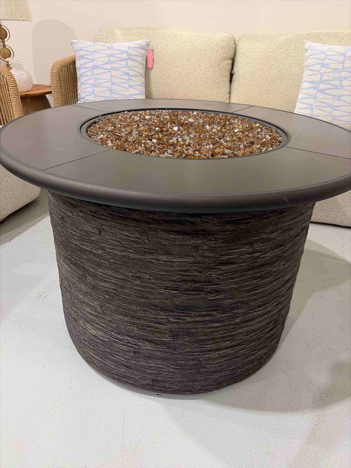 Espresso Firepit With Amber Fire Glass | True Fashionistas.