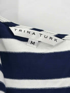Pre-Owned Trina Turk Navy Size Medium Stripe Short Short Sleeve Dress | True Fashionistas.