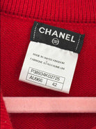 Pre-Owned Chanel Red Size 42/8 Cardigan Sweater | True Fashionistas.