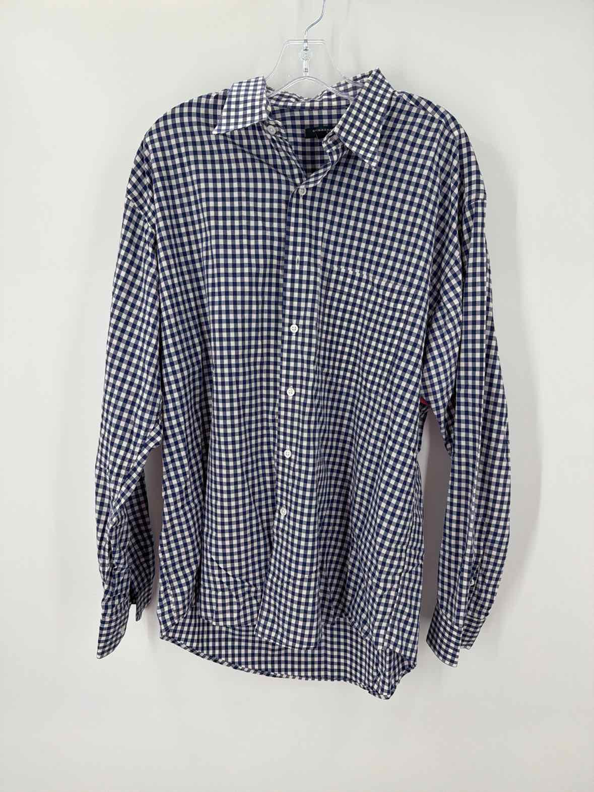 Pre-Owned Burberry Blue Large Check Print Men's Button Down | True Fashionistas.