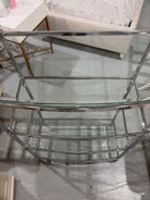 Glass & Silver Etagere w/4 Shelves | True Fashionistas.