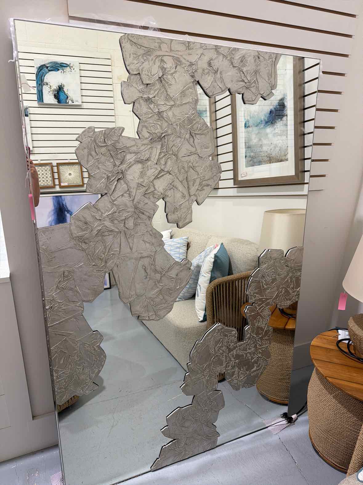 Nuvole Silver Embosed Mirror | True Fashionistas.