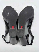Pre-Owned Prada Black Size 6.5 Patent Leather Wedge Heels | True Fashionistas.