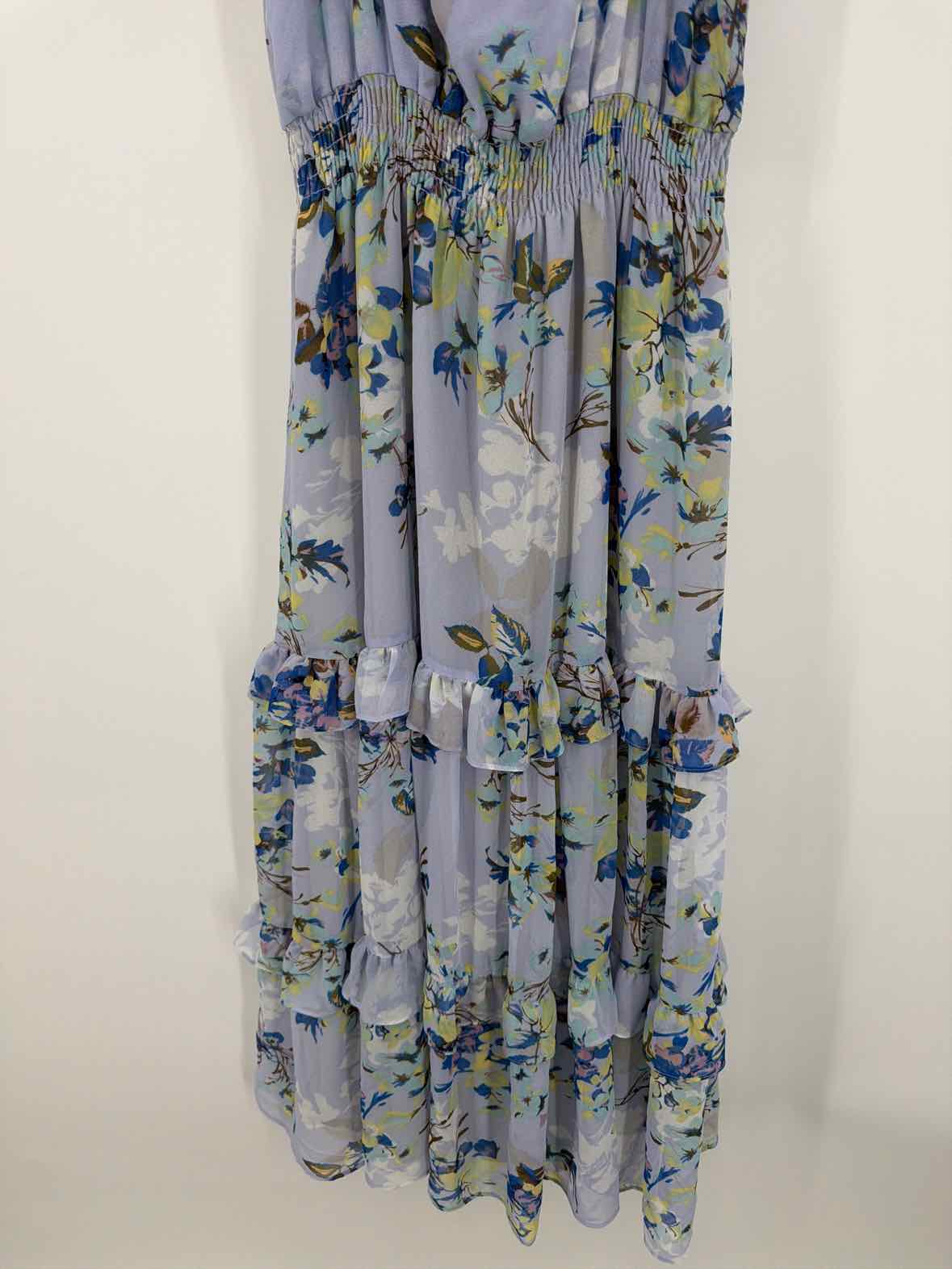 Pre-Owned Misa Blue Size Medium Midi Sleeveless Dress | True Fashionistas.