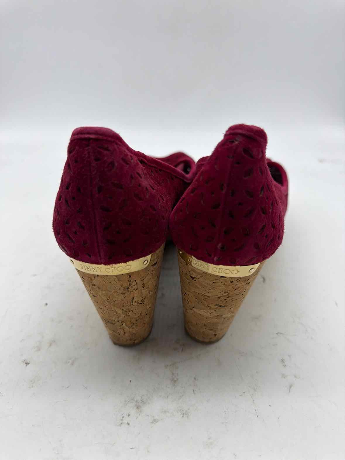 Pre-Owned Jimmy Choo Red Size 7 Wedge Heels | True Fashionistas.