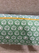 Mint Green & White Cotton Blend Pillow | True Fashionistas.