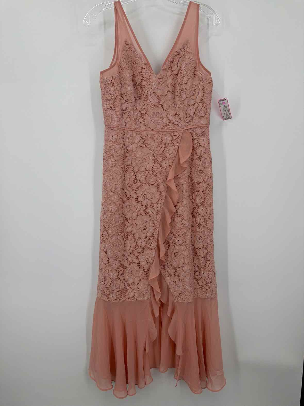 Pre-Owned Aidan Aidan Mattox Pink Size 6 Lace Evening Long Evening Gown | True Fashionistas.