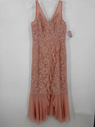 Pre-Owned Aidan Aidan Mattox Pink Size 6 Lace Evening Long Evening Gown | True Fashionistas.