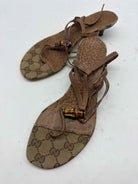 Pre-Owned Gucci Tan Size 37 Strappy Heels | True Fashionistas.