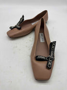 Pre-Owned Jimmy Choo Tan Size 36 Bow Slip On Flats | True Fashionistas.