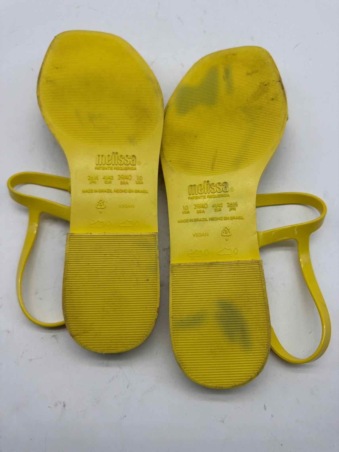 Pre-Owned Melissa + Jason W Yellow Size 10 Jelly Thong Sandals | True Fashionistas.